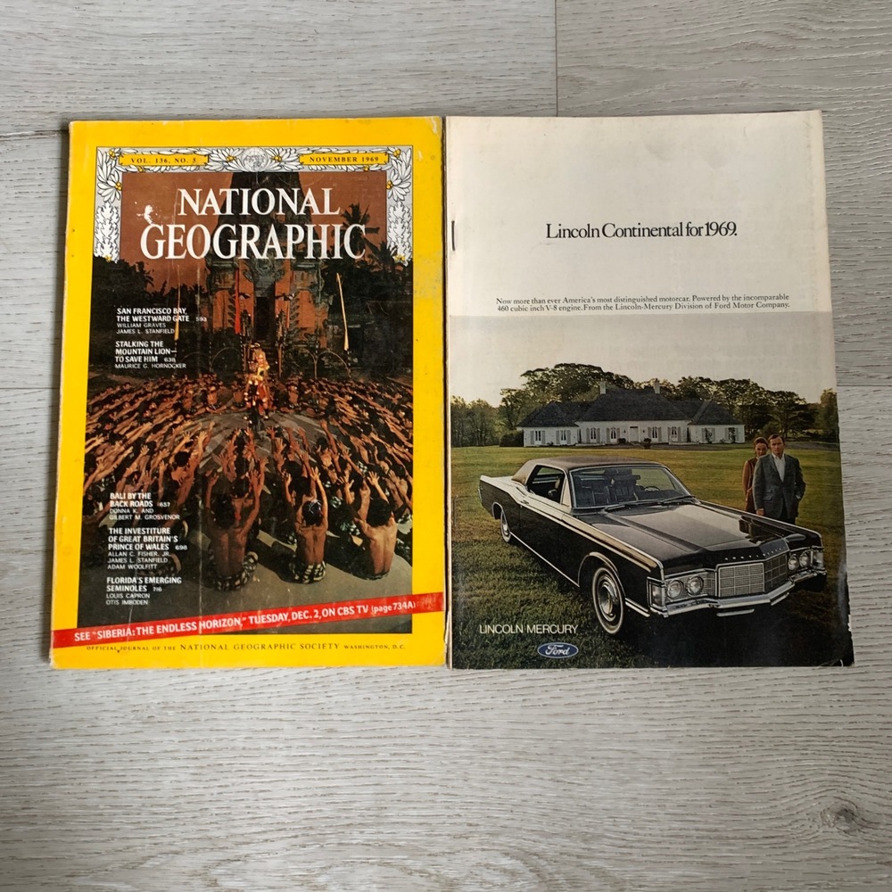 Vintage National Geographic Magazine Lot February November 1969 Bali Moon Kenya
